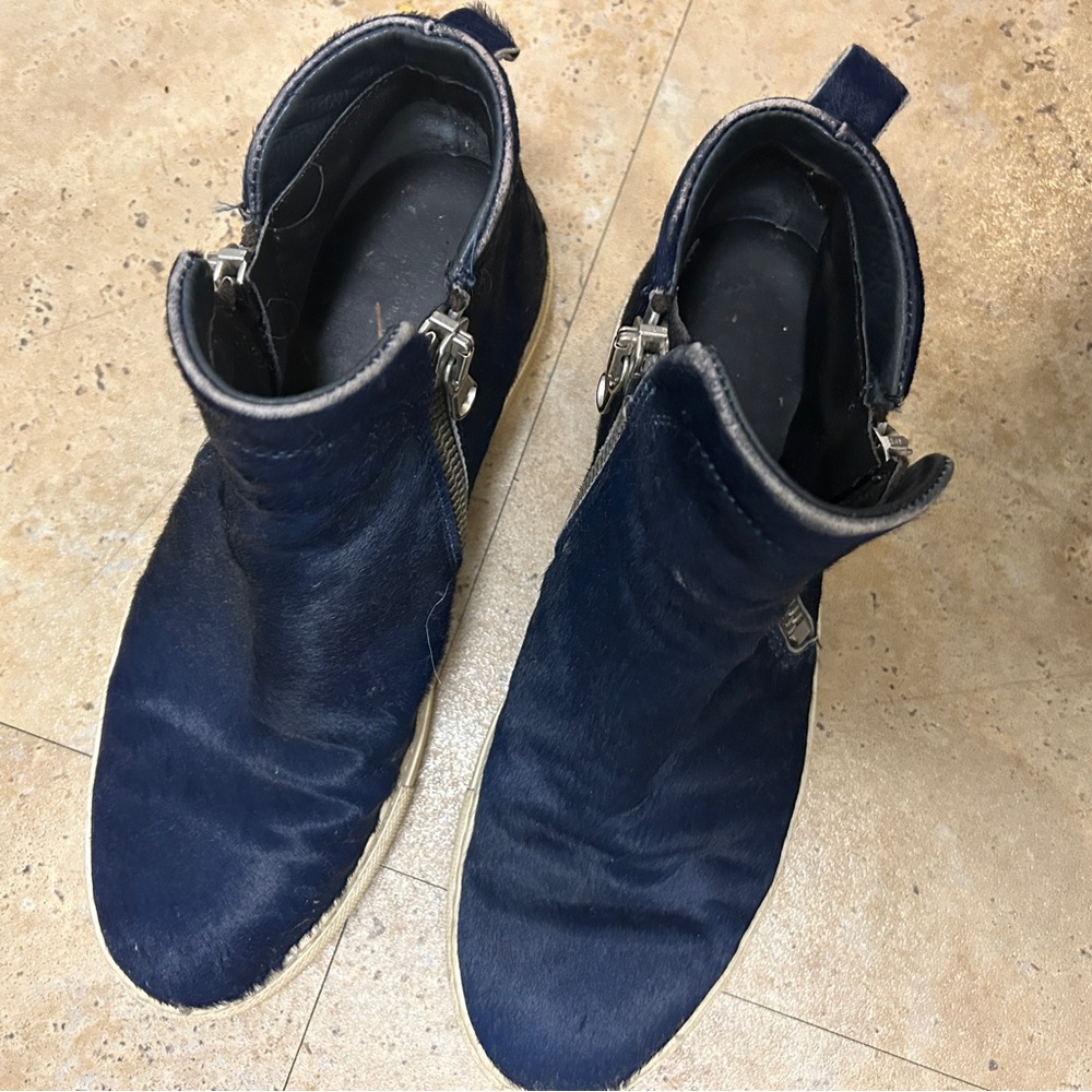 OFFICINE CREATIVE SIZE 9.5|39.5 Navy Blue pony hair  SNEAKER Boots - Picture 7 of 7